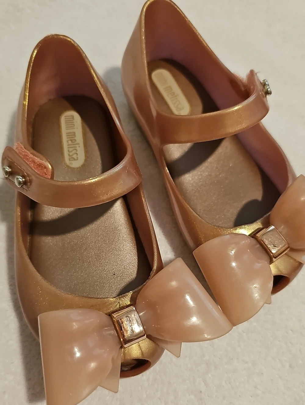 Mini Melissa Ultragirl Peach Bow Mary Janes 7